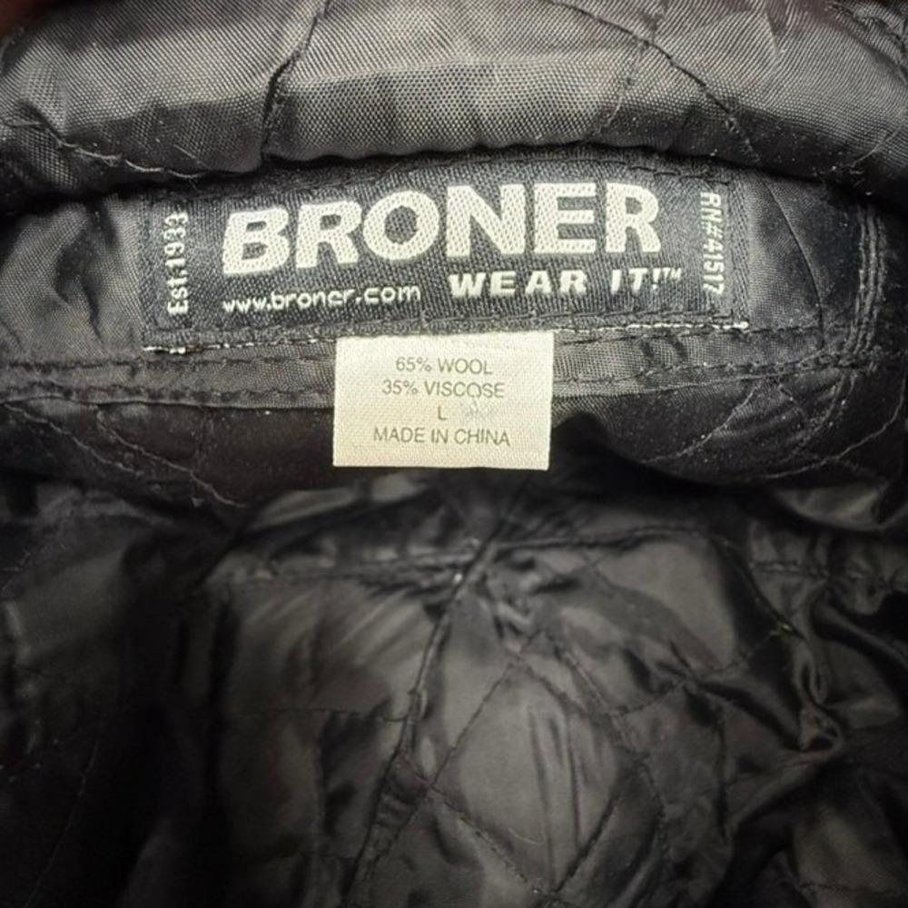 Broner Mens Red Wool Blend Trapper Hat Ear Flaps Tie Closure L - Picture 7 of 7